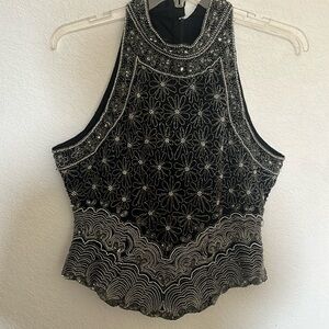 Silver Beaded/Sequined Formal Top